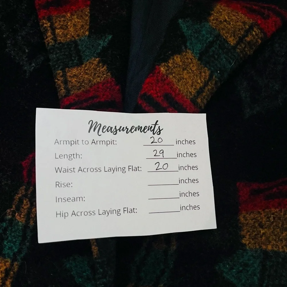 Vintage Eco Fashions Southwestern Tapestry Blazer Jacket Size 5 Wool Blend - Picture 10 of 11